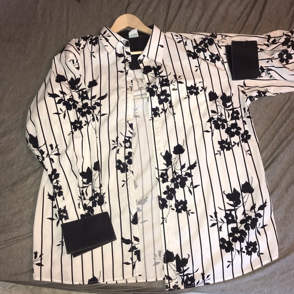 Lacoste floral striped dress shirt
